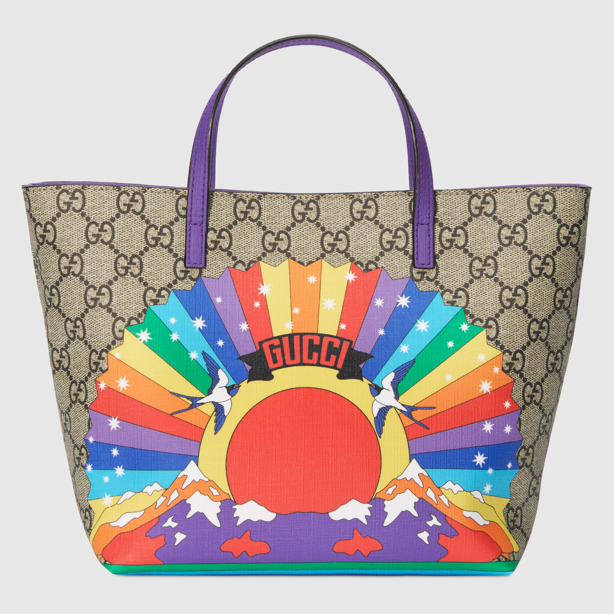 Gucci rainbow birds tote