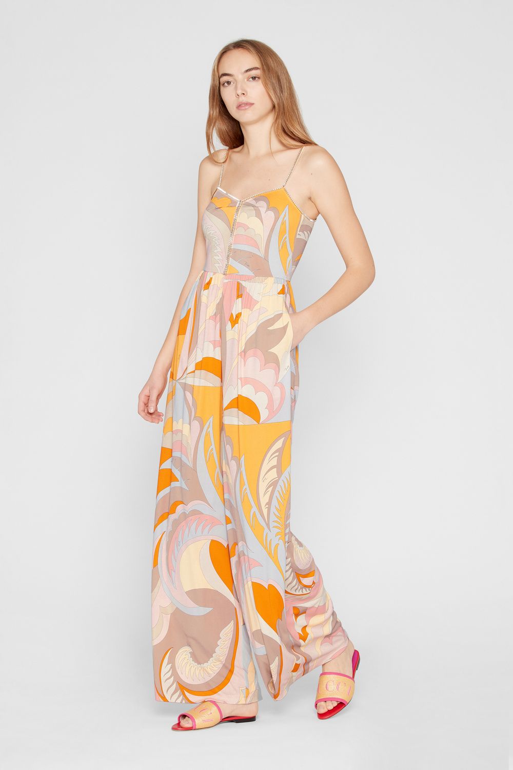 Pucci Acapulco print Swarovski crystal embellished jumpsuit