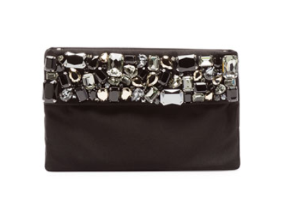 Prada Satin Crossbody Clutch with Crystals