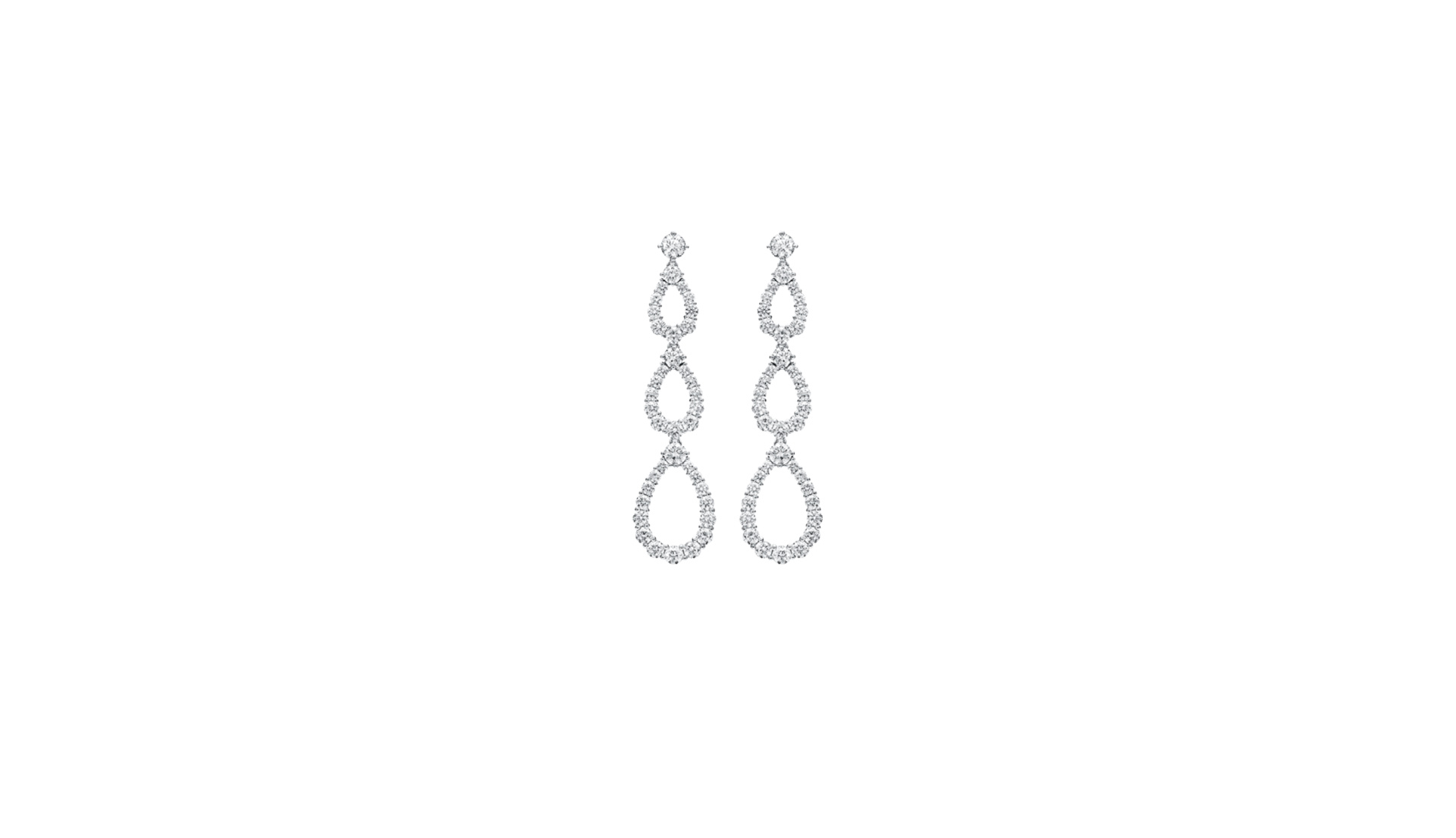 Harry Winston stunning Triple Diamond Loop Earrings