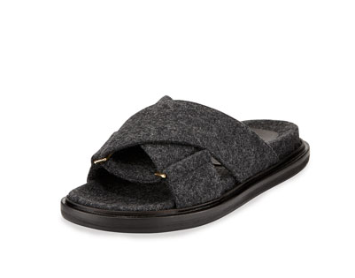 Flannel Crisscross Flat Slide Sandal from Marni