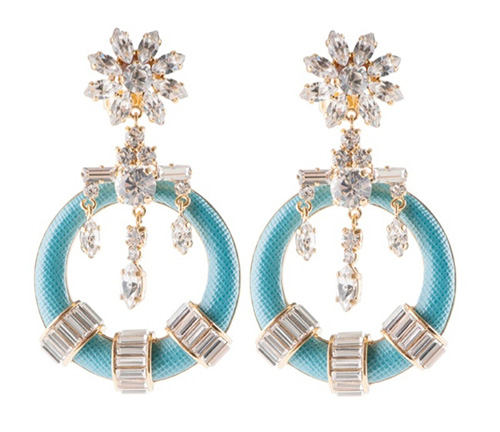 prada, earrings, blue, jewelry