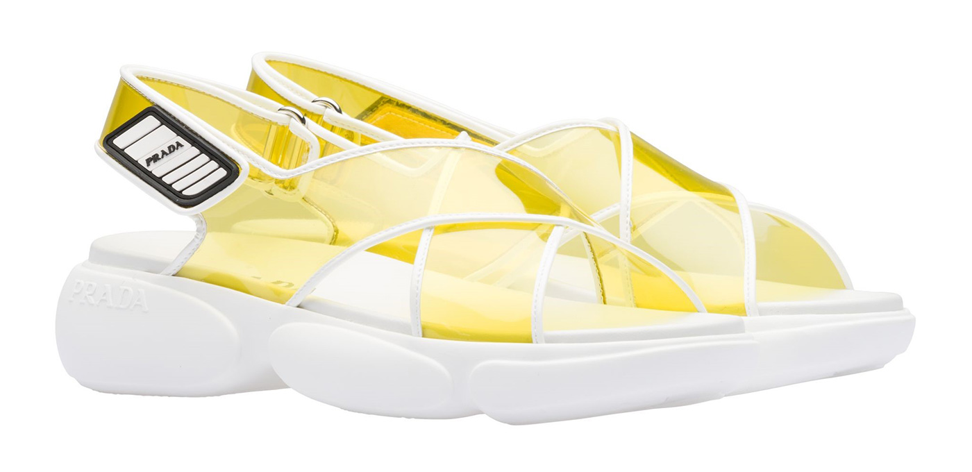 Prada’s Cloudburst PVC sandals