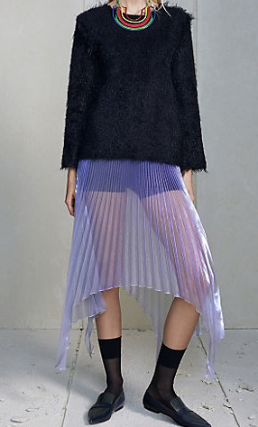 Celine Iridescent Organza Pleated Skirt