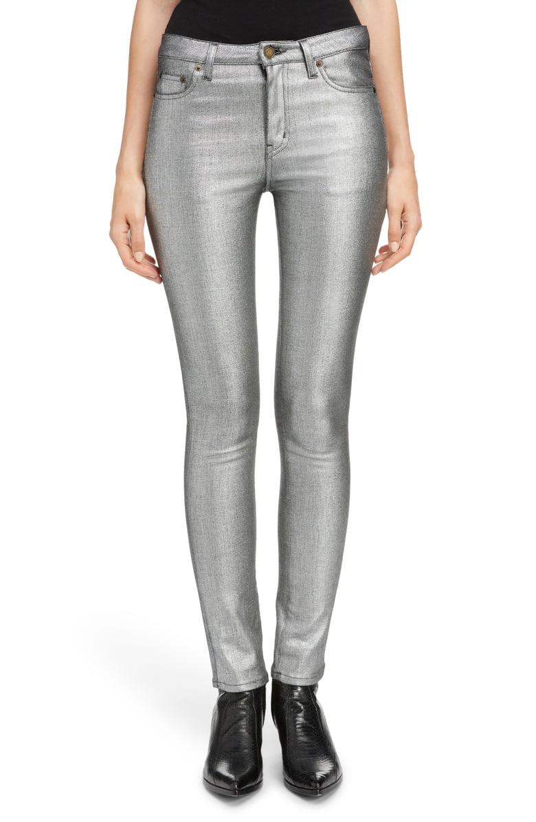 Saint Laurent metallic jeans