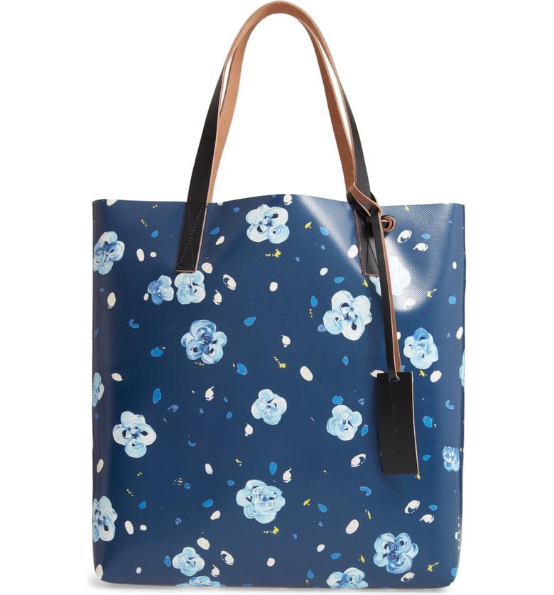 Marni Blossom Print Colorblock tote