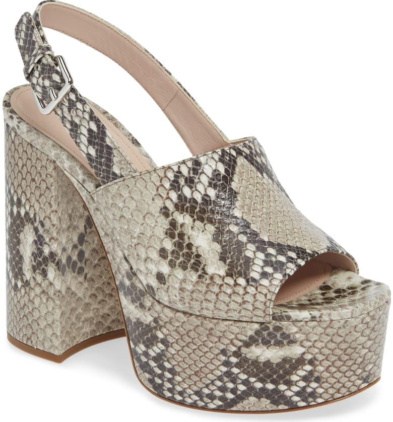 Miu Miu snakeskin platform mules