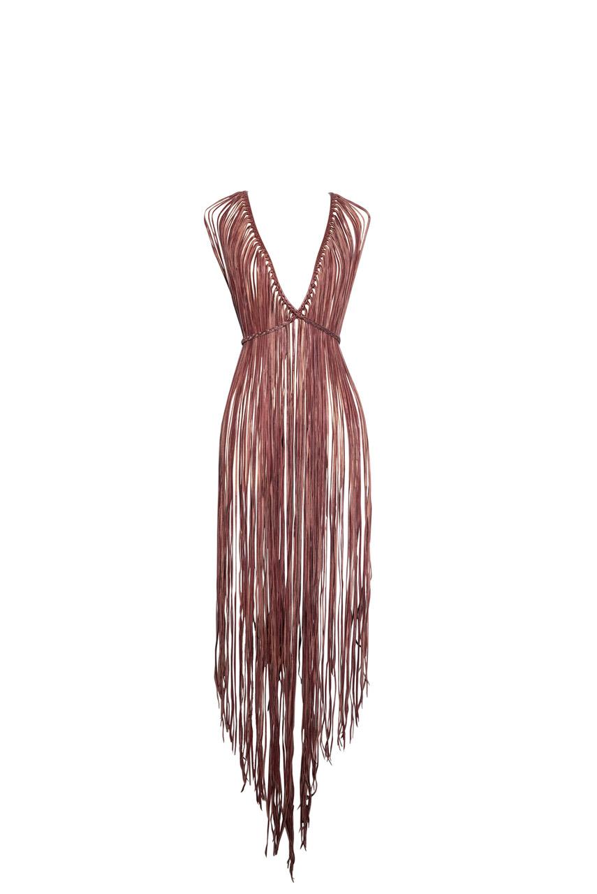 leather fringe dress from Caravana