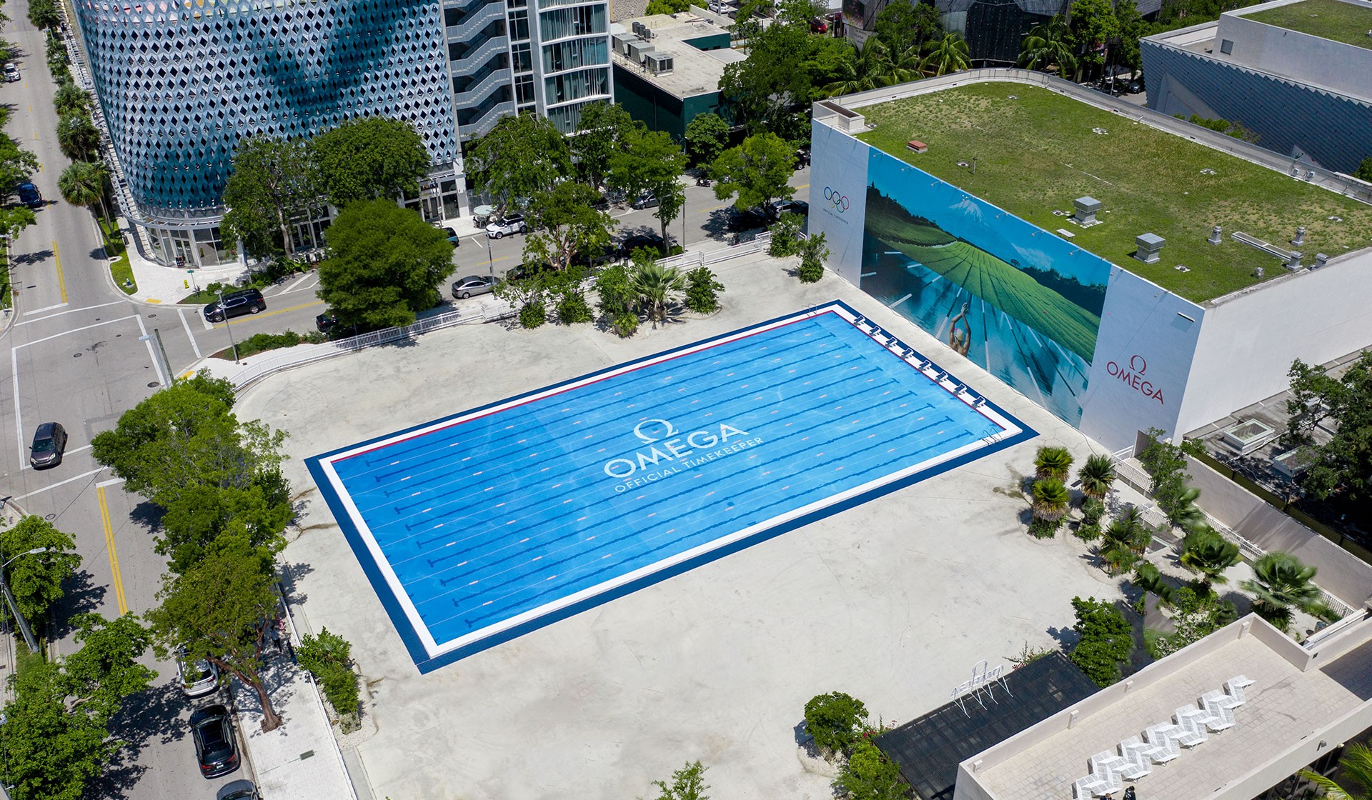 OMEGA Olympic Swimming Pool Art Installation